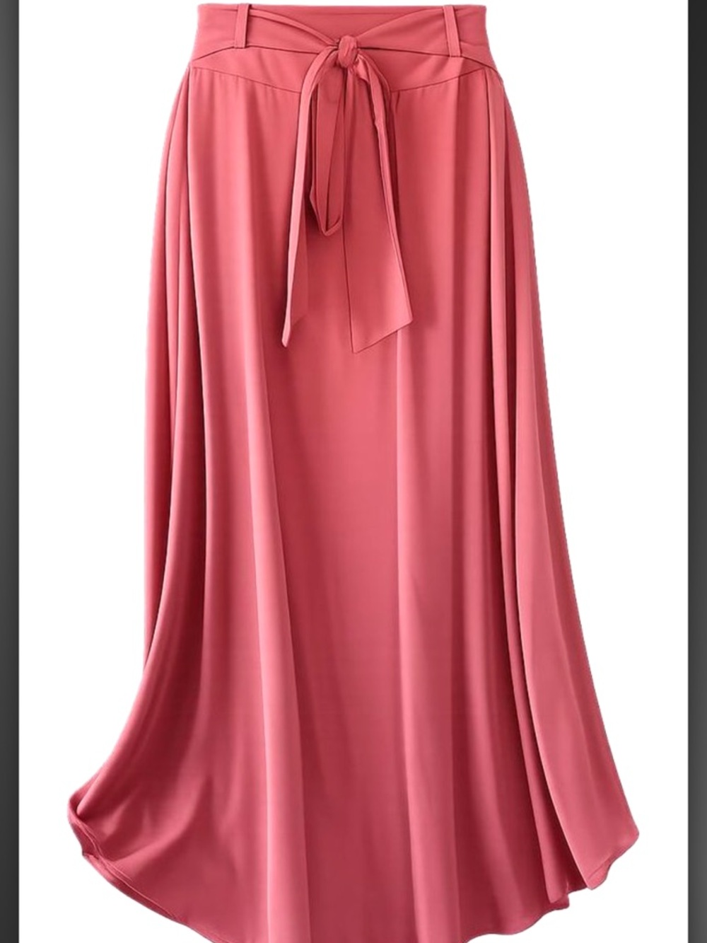 Quince Coral Pink Maxi Skirt with Tie Waist